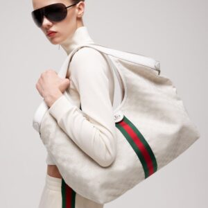 Alternative view of Gucci Giglio Large Tote Bag 21.3in/ 54cm White Silver Hardware For Women ‎853971 FAF9O 9554