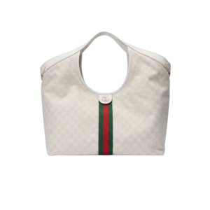 Gucci Giglio Large Tote Bag 21.3in/ 54cm White Silver Hardware For Women ‎853971 FAF9O 9554