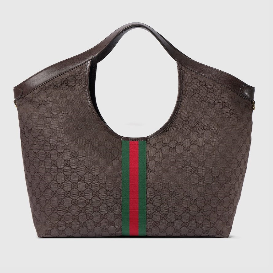 Gucci Giglio Large Tote Bag 21.3in/ 54cm Dark Brown Gold Hardware For Women 853971 FAF3Y 2155