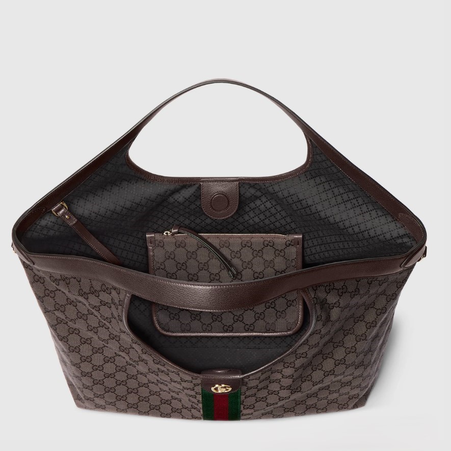 Gucci Giglio Large Tote Bag 21.3in/ 54cm Dark Brown Gold Hardware For Women 853971 FAF3Y 2155