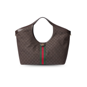 Gucci Giglio Large Tote Bag 21.3in/ 54cm Dark Brown Gold Hardware For Women 853971 FAF3Y 2155