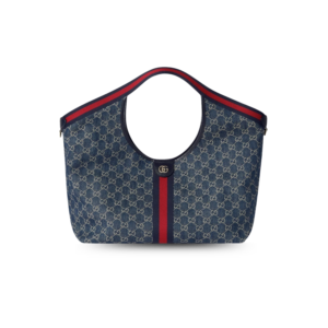 Gucci Giglio Large Tote Bag 21.3in/ 54cm Blue/ White Denim Gold Hardware For Women 853971 FAFFQ 8864