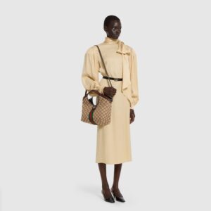 Alternative view of Gucci Giglio Small Tote Bag 9.8in/ 25cm ‎Beige/ Dark Brown For Women 860845 AAF8L 2547