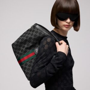 Alternative view of Gucci Giglio Small Tote Bag 9.8in/ 25cm Black Denim Palladium Hardware For Women 860845 FAF9N 1060