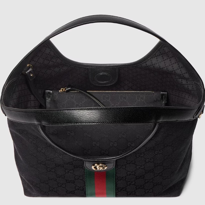 Gucci Giglio Small Tote Bag 9.8in/ 25cm Black Gold Hardware For Women 860845 FAFWA 1053