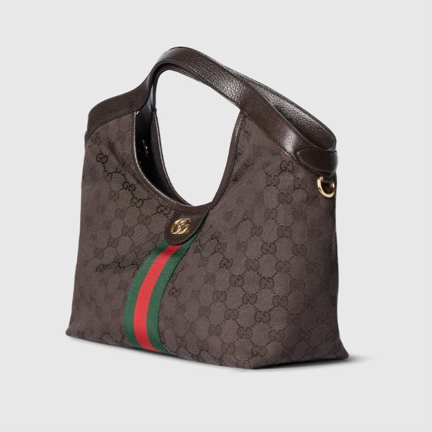 Gucci Giglio Small Tote Bag 9.8in/ 25cm Dark Brown Gold Hardware For Women 860845 FAF3Y 2155