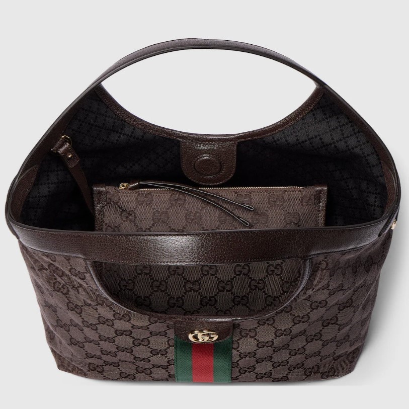 Gucci Giglio Small Tote Bag 9.8in/ 25cm Dark Brown Gold Hardware For Women 860845 FAF3Y 2155