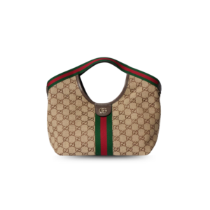Gucci Giglio Small Tote Bag 9.8in/ 25cm ‎Beige/ Dark Brown For Women 860845 AAF8L 2547