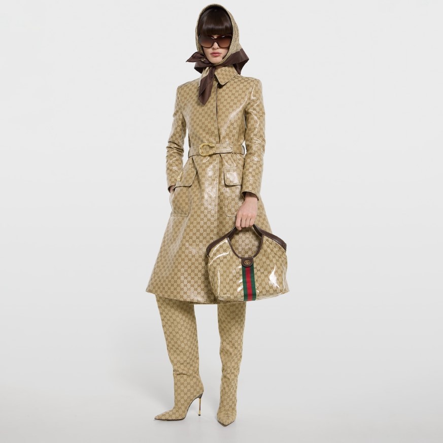 Gucci Giglio Small Tote Bag 9.8in/ 25cm Sand And Brown Gold Hardware For Women 860845 FAF1L 9653