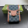 Gucci Horsebit 1955 Mini Crossbody Bag 6.7in/ 17cm Blue And Ivory GG Denim Jacquard Gold Hardware For Women 625615 2KQGG 8375 - Image 3