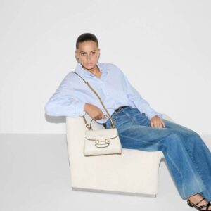Alternative view of Gucci Horsebit 1955 Mini Shoulder Bag 8.6in/ 22cm White Gold Hardware For Women