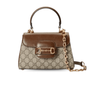 Gucci Horsebit 1955 Mini Shoulder Bag 8.6in/ 22cm Light Brown/ Beige Gold Hardware For Women GG 703848 9AAAJ 8563