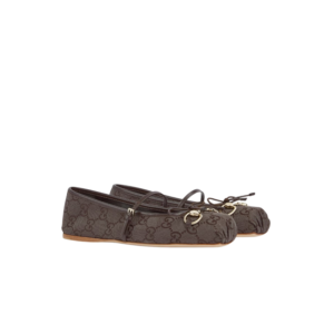 Gucci Horsebit Ballet Flats Dark Brown For Women ‎814321 FAD8F 2140