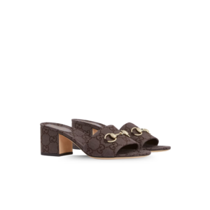 Gucci Horsebit Slide Sandals Dark Brown For Women 854882 9SF10 2140
