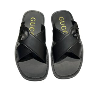 Gucci Interlocking-G Slide Sandal Black For Men 738471 US000 1000