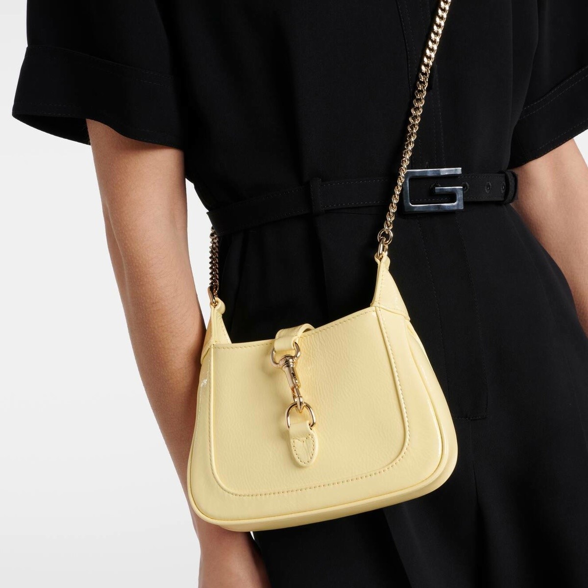 Gucci Jackie Notte Mini Crossbody Bag 7.7in/ 19.5cm Light Yellow Gold Hardware For Women 782889 0P50G 7550 - Image 3