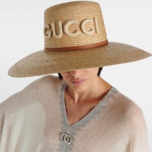 Alternative view of Gucci Logo Leather-Trimmed Sun Hat Beige Straw For Women