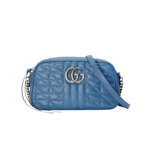 Gucci Marmont Matelasse Shoulder Bag 9.5in/ 24cm Blue Palladium Hardware For Women 634936 UM8BF 4340