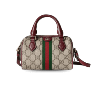 Gucci Ophidia Boston Mini Top Handle Bag 6.3in/ 16cm Beige/ Brown Gold Hardware For Women 838478 FAE0P 9789