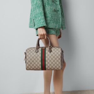 Alternative view of Gucci Ophidia GG Boston Medium Top Handle Bag 12.2in/ 31cm Beige Gold Hardware For Women 772065 96IWG 8745
