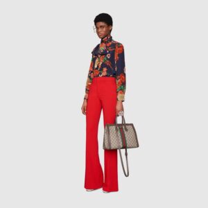 Alternative view of Gucci Ophidia Medium Top Handle Bag 13in/ 33cm Beige/Ebony Supreme Canvas Gold Hardware For Women 524537 K05NB 8745