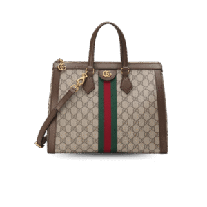 Gucci Ophidia Medium Top Handle Bag 13in/ 33cm Beige/Ebony Supreme Canvas Gold Hardware For Women 524537 K05NB 8745