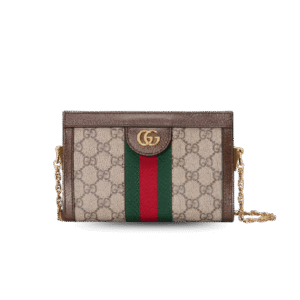 Gucci Ophidia Mini Shoulder Bag 7.5in/ 19cm Beige Ebony GG Supreme Canvas Gold Hardware For Women 602676 K05NB 8745