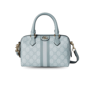 Gucci Ophidia Mini Top Handle Bag 8.4in/ 21.3cm Dusty Blue Gold Hardware For Women 772053 FAD03 8741