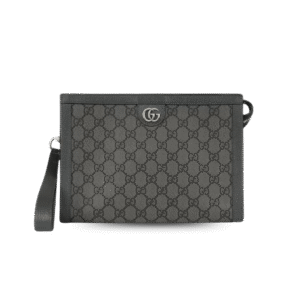 Gucci Ophidia Clutch & Pouch 10.2in/ 26cm Grey Palladium Hardware For Men 760243 UULBN 1244