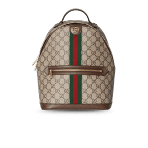 Gucci Ophidia Small Backpack 12in/ 30cm Beige/ Dark Brown Gold Hardware For Women