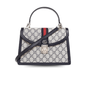 Gucci Ophidia Small Top Handle Bag 10in/ 25cm Beige Supreme Canvas Silver Hardware For Women 651055 96IWN 4076