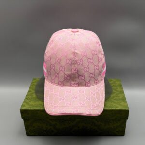 Alternative view of Gucci Original GG Canvas Baseball Hat With Web Pink GG Hat