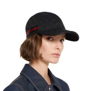 Alternative view of Gucci Original GG Canvas Baseball Hat With Web Black GG Hat