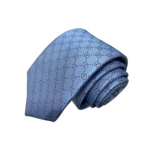 Gucci Pattern Silk Tie Blue For Men