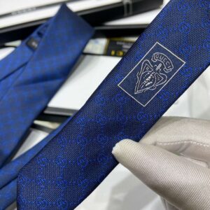 Alternative view of Gucci Pattern Silk Tie Navy Blue For Men