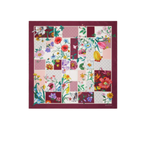 Gucci Printed Silk Twill Carre Scarf Bordeaux For Women 850107 3G001 5472