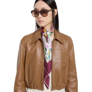 Alternative view of Gucci Printed Silk Twill Carre Scarf Bordeaux For Women 850107 3G001 5472