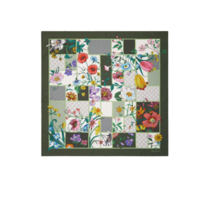 Gucci Printed Silk Twill Carre Scarf Green For Women 850107 3G001 3367