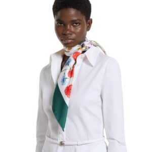 Alternative view of Gucci Printed Silk Twill Carre Scarf Green For Women ‎821061 3G001 9066