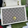 Gucci Queen Margaret GG Small Top Handle Bag 10in/ 26cm Beige And Ebony GG Supreme Canvas For Women GG 476541 - Image 4
