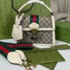 Gucci Queen Margaret GG Small Top Handle Bag 10in/ 26cm Beige And Ebony GG Supreme Canvas For Women GG 476541 - Image 2