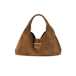 Gucci Softbit Maxi Shoulder Bag 18.1in/ 46cm Brown Suede Gold Hardware For Women 837466 AAFLB 2118