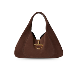 Gucci Softbit Maxi Shoulder Bag 18.1in/ 46cm Dark Brown Suede Gold Hardware For Women 837466 AAFLB 306827