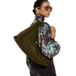 Alternative view of Gucci Softbit Maxi Shoulder Bag 18.1in/ 46cm Forest Green Suede Gold Hardware For Women 837466 AAFLB 3037