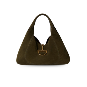 Gucci Softbit Maxi Shoulder Bag 18.1in/ 46cm Forest Green Suede Gold Hardware For Women 837466 AAFLB 3037