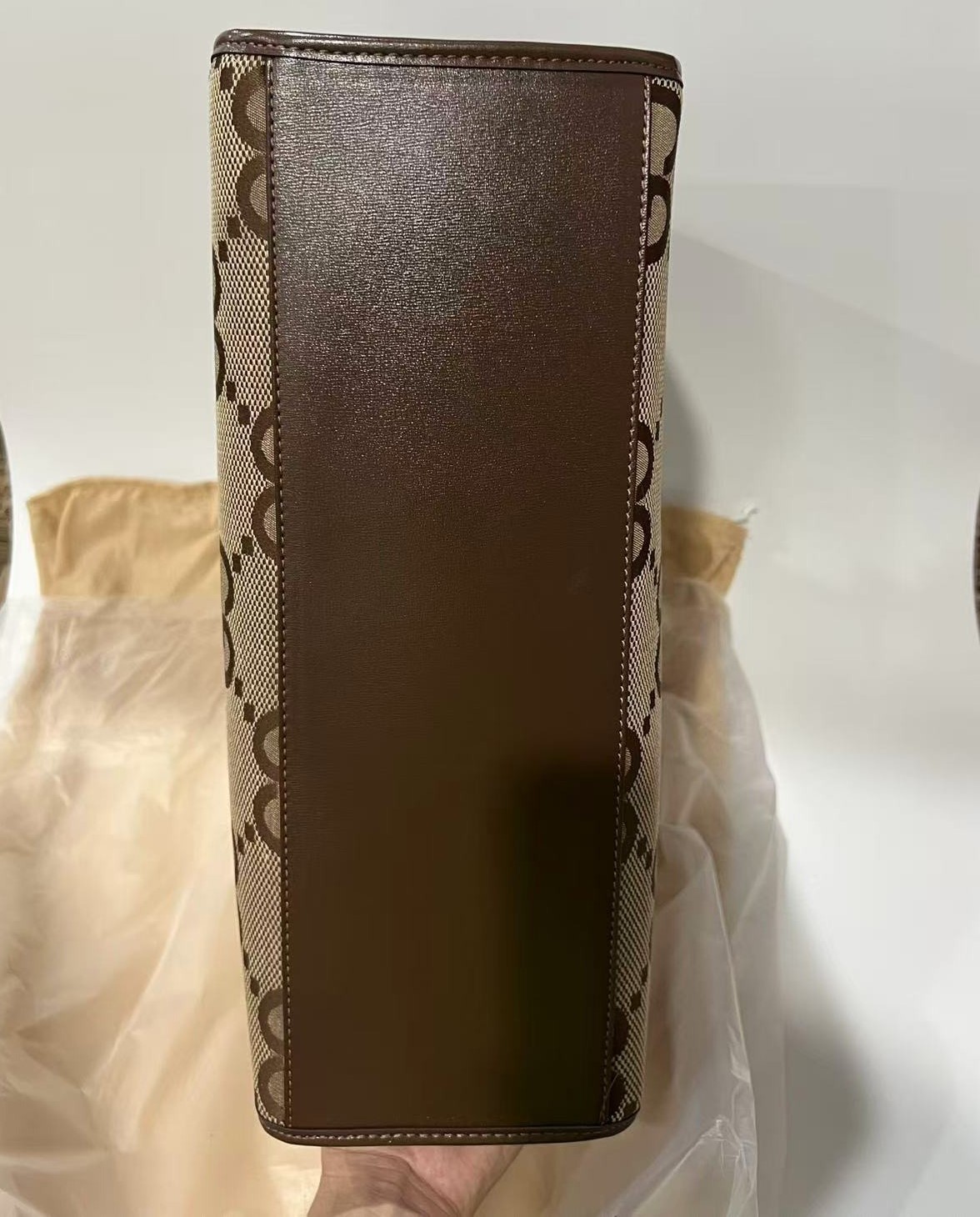 Gucci Tote Bag With Jumbo Camel And Ebony Jumbo GG Canvas For Women 14.6in/37cm 678839 UKMDG 2570