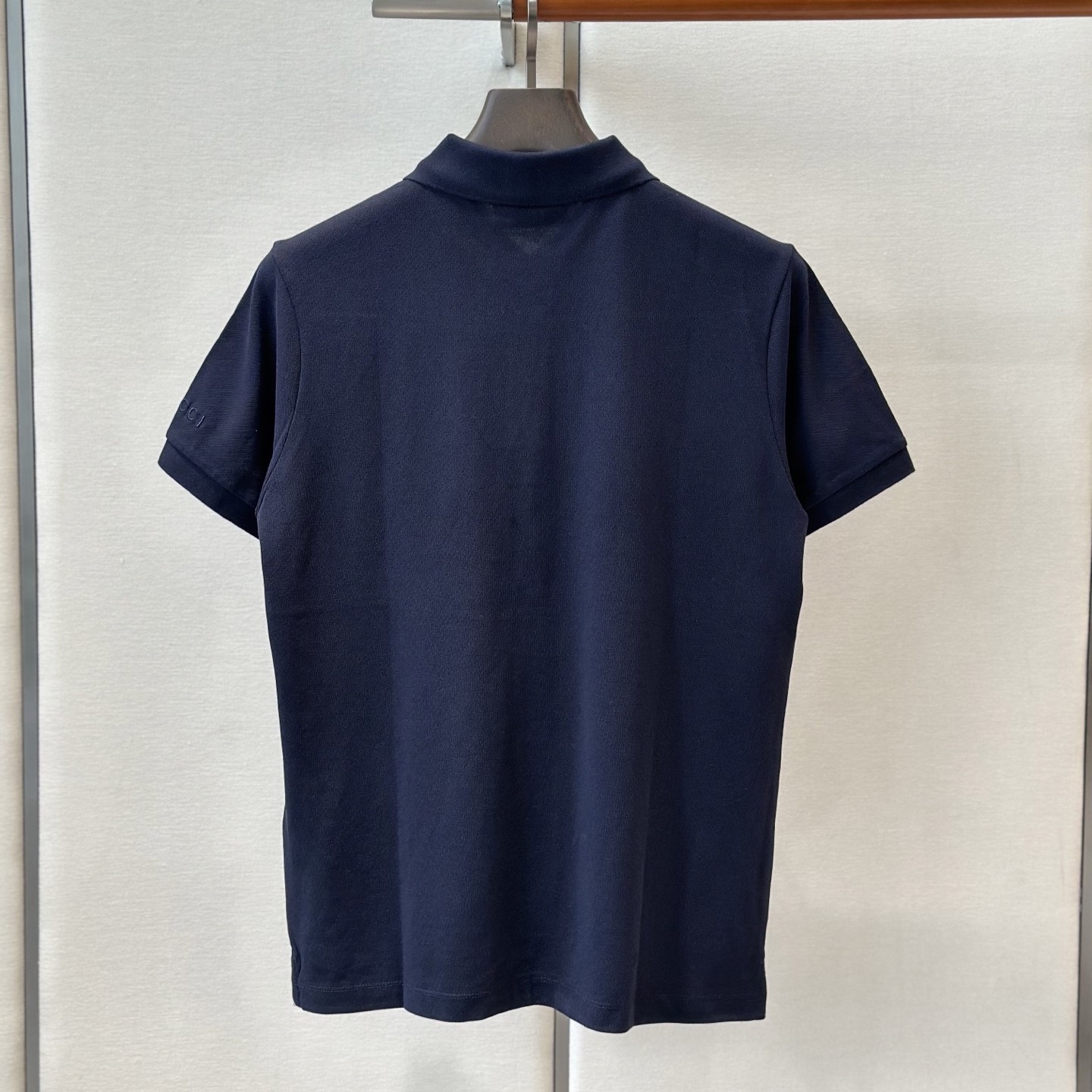 Gucci Web Stripe Pique Polo Shirt Navy Blue For Men