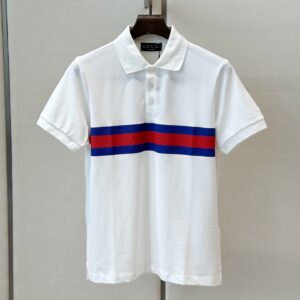 Alternative view of Gucci Web Stripe Pique Polo Shirt White For Men