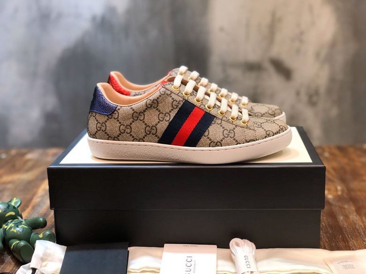 Gucci Women's Ace GG Supreme Sneaker Brown For Women GG 499410 96G50 9768