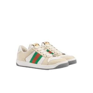 Gucci Screener With Web Sneakers Beige/ White For Women